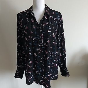 Floral Black Button Down by Banana Republic NWT